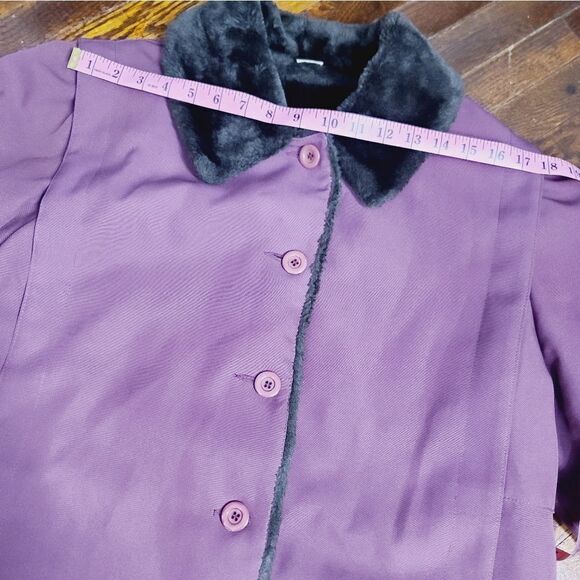 Vintage 1970s Mob Wife Mauve Pink Faux Fur Quilted Lining Winter Coat - Picture 7 of 17